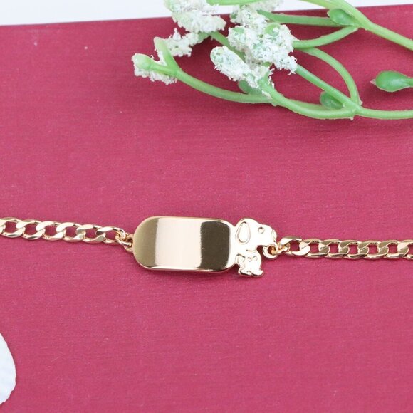 "Rose Gold Bracelet with Cute Bear Charm, Adjustable Chain Design, XPBL1150 - Picture 11 of 12